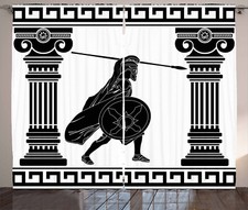 Retro curtains warrior ready - curtains,
