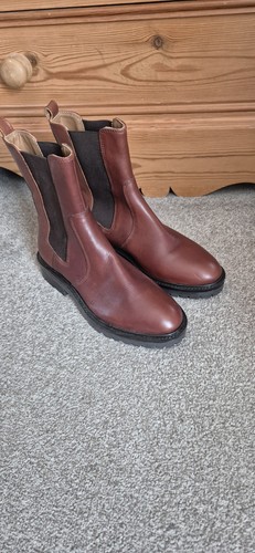 Ladies brown leather boots - m&s,