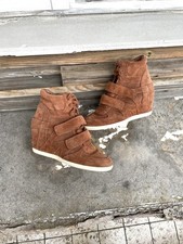 ASH Bowie Wedge Sneakers Isabel Marant Style Suede Hi Top Shoes Size 38 Brown