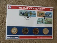 Excellent 2018 GB Royal Mail / Mint RAF Centenary FDC with 4 x £2 Coins -rf933