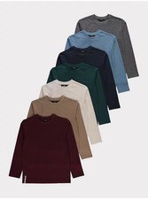 7 Pack Boys Plain Long Sleeve
