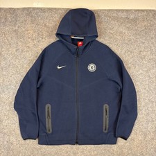 Nike Chelsea FC Tech Fleece Hoodie Mens XL Navy Full Zip Soccer Team Crest