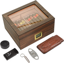 Luxurious Cigar Humidor Handcraft Cigar Humidors Kits with Cutter and Lighter...