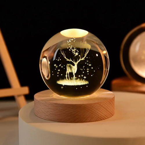 6cm crystal ball led night - crystal,