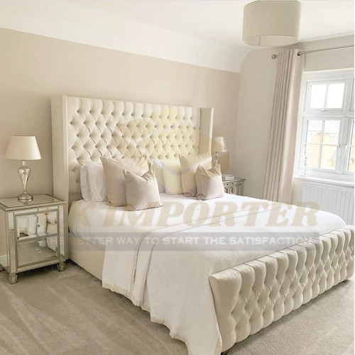 Plush velvet wingback bed - plush,