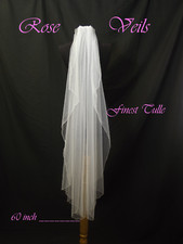 Bridal Wedding Ivory Veil 1 Tier Knee 60inch Handmade Pencil Edge RRP £50.00