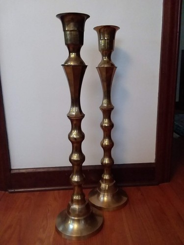 Vintage large brass floor - large,