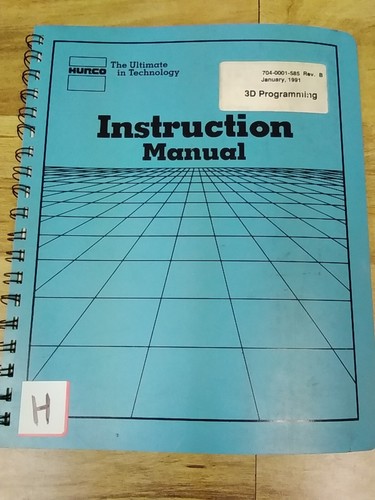 Hurco 704 0001 585 instruction - 704-0001-585,
