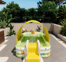 Large 3m Inflatable Children’s Swimming/Paddling Pool/Slide/Canopy/Water Gun