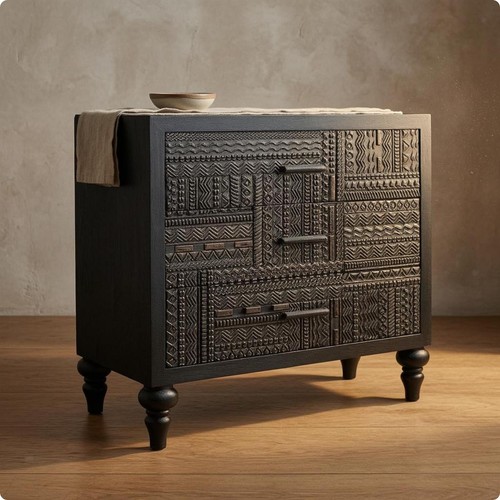 Vintage black side cabinet - vintage,