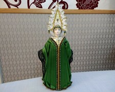 Vintage Hand Painted Doll Traditional Dress Russian Folk Art Doll