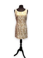 Vintage 1960s 1970s Gold white Mini Dress Size 10 - Ex Hire Fancy Dress Costume