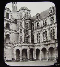 GWW Glass Magic Lantern Slide SPIRAL STAIRCASE CHAMBORD CASTLE C1890 FRANCE 