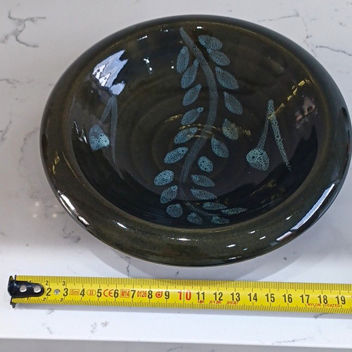 Heavy lotus pottery - heavy, dish.