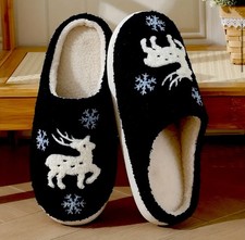 NAVY  REINDEER  SLIPPERS BRAND