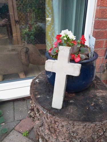 Stone cross outside decorative - stone,