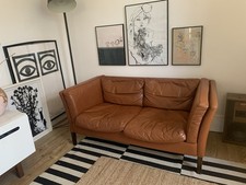 Danish Tan Leather 2-Seater