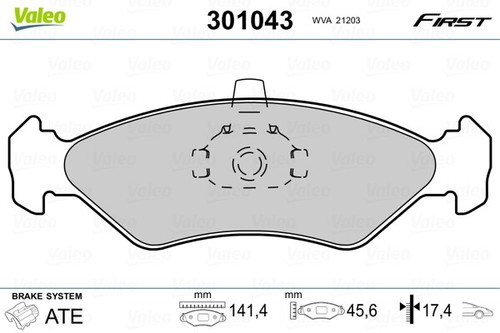 Valeo 301043 brake - pad, set