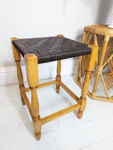 Woven stool vintage footstool - vintage,