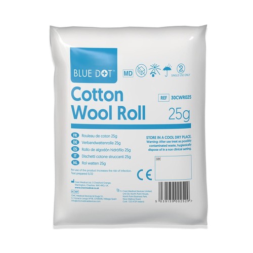 Blue dot 25g cotton wool - 25g,