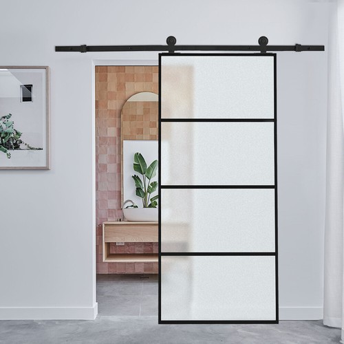 90cm single glass door track - glass,
