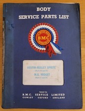 BMC FACTORY AUSTIN-HEALEY SPRITE MG MIDGET BODY SERVICE PARTS LIST 1969 AKD 3514