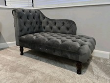 Grey velvet chesterfield - velvet,