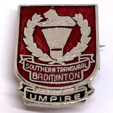 Vintage Southern Transvaal Badminton Umpire Enamel Lapel Pin Badge South Africa