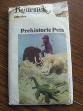 Butterick  421 Vintage Prehistoric Pets Sewing Pattern Dinosaurs UNCUT complete