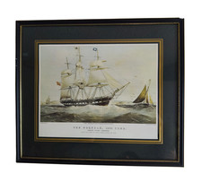 HMS Norfolk 1000 Tons Naval Ship Print Framed Maritime Art Vintage