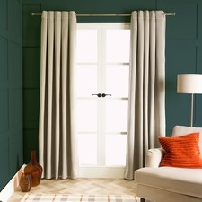Thermal Matte Velvet Eyelet Curtains 2 Pair Of Ready Made Thick Fabric Ring Top
