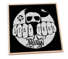 Stay True Brooklyn Black CANVAS FLOATER FRAME Wall Art Square Print