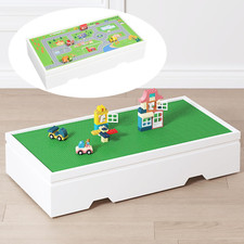 3 in 1 Construction Play Table Compatible with Lego, Rolling Kids Activity Train