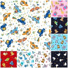 100% Cotton Poplin Craft fabric by the metre baby animals Fat Quarter ivory red