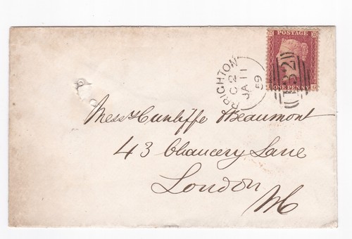 1859 fine penny red - qv,