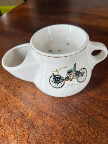 Vintage cream ceramic - ceramic, scuttle
