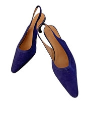 Zinnia Dark Purple Suede Sling