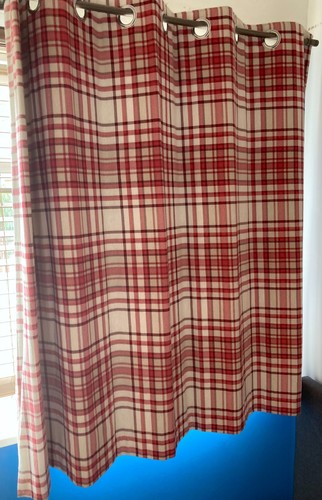 Eyelet bedroom curtains - curtains, red