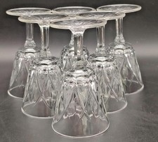 Set of 6 Vintage 8.5cm Cut Glass Sherry / Port / Liqueur Glasses Classic