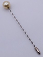Vintage Stickpin Hatpin 1950s Faux Pearl 1960s Hat Pin Stick Brooch Retro Old