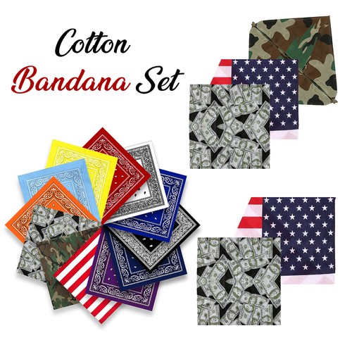 18pcs bandana set printed - 12/18pcs,