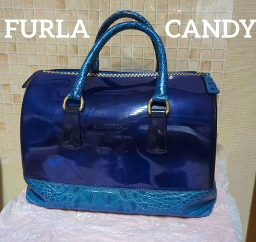 Furla candy blue croc - blue,