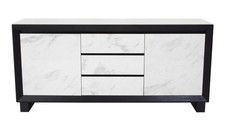 DFS Teno White Marble Effect Ceramic 3 Drawer Sideboard RRP £999