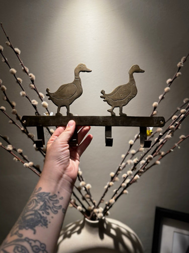 Vintage brass duck goose - duck,