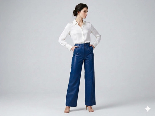 Womens blue genuine lambskin - blue,