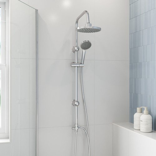 Round shower riser kit - riser, chrome