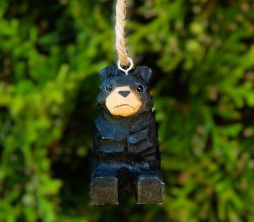 Black bear wooden ornament - bear,