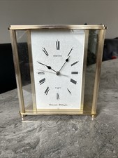 Vintage Seiko Westminster Whittington Quartz Mantel Table Clock Qgz407g Gold