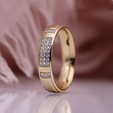 0.50 Ct Diamond Men's Wedding Engagement Band Pinky Ring 14K Yellow Gold Finish