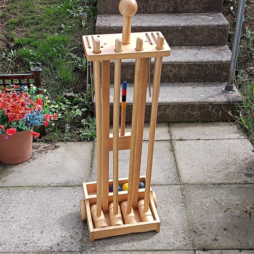 Wooden croquet set with - wooden,